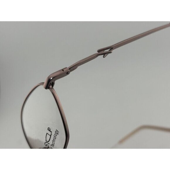 EASY CLIP - QU472 50-16-135 Rose Gold Metal Oval Glasses Frames - Picture 2 of 7